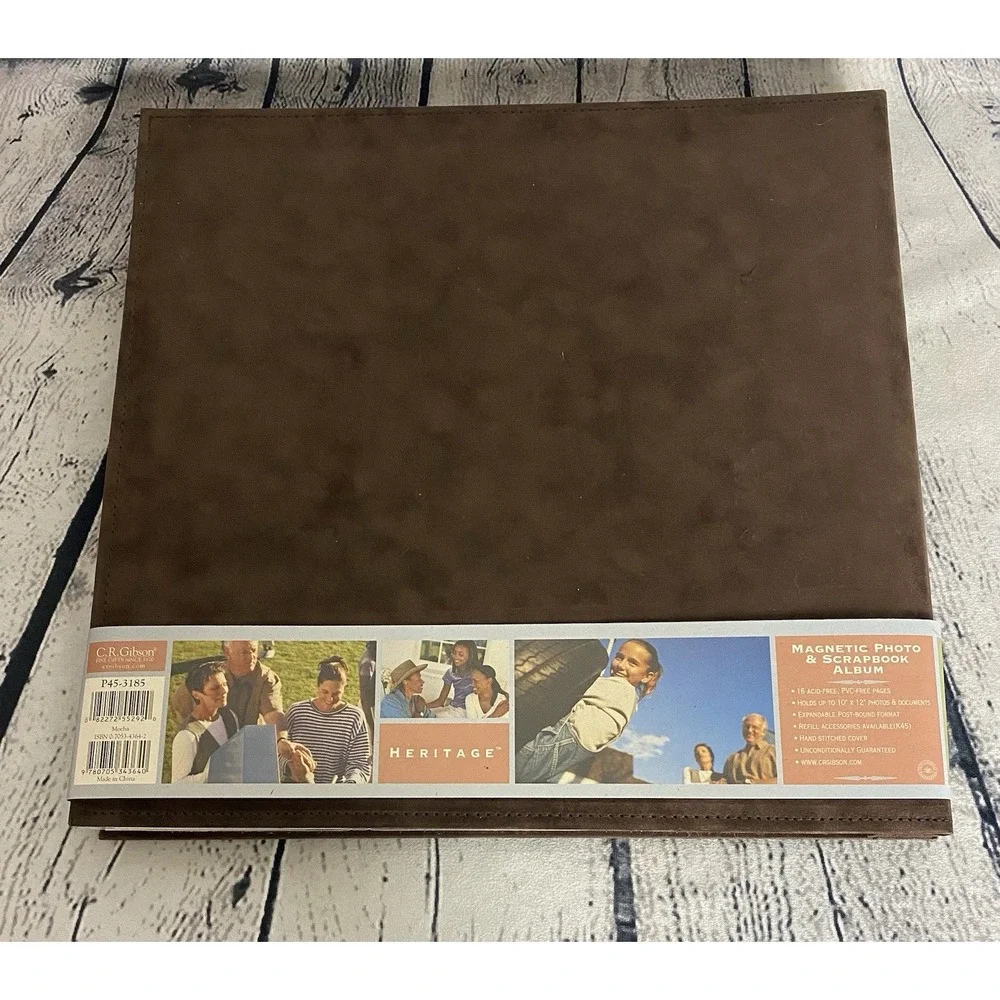 C.R. Gibson Heritage Brown Suede 12 x 12 Scrapbook Album 16 Pages